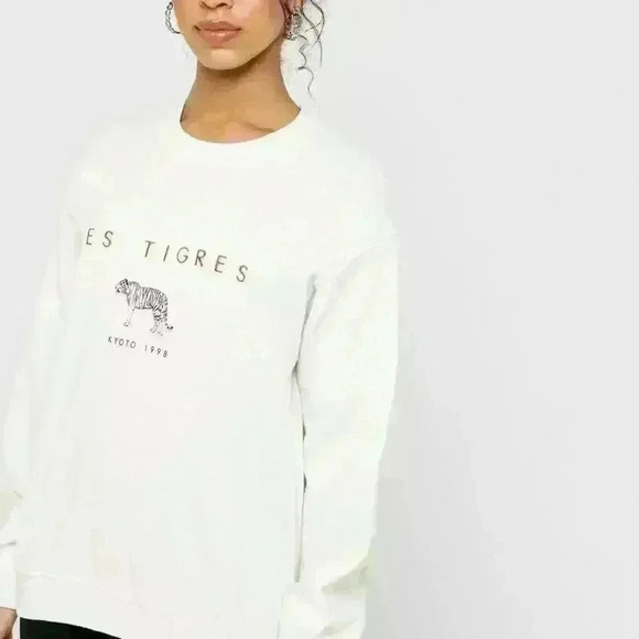 TOPSHOP Les Tigres Crewneck Embroidered Sweatshirt - Picture 6 of 15